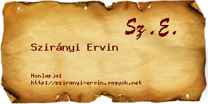 Szirányi Ervin névjegykártya