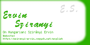 ervin sziranyi business card
