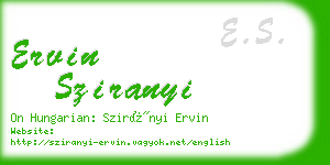 ervin sziranyi business card